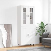 Hoge kast 69,5x34x180 cm bewerkt hout wit