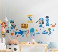 Stickers kinderkamer Piraat en zeeleven - thumbnail