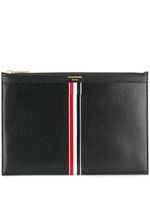 Thom Browne étui pour tablette en cuir à bande tricolore - Noir