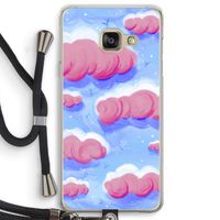Roze wolken met vogels: Samsung Galaxy A3 (2016) Transparant Hoesje met koord