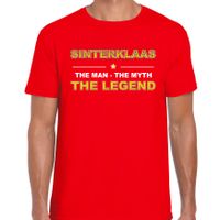 The man, The myth the legend Sinterklaas t-shirt rood voor heren 2XL  -