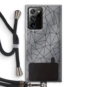 Geometrische lijnen zwart: Samsung Galaxy Note 20 Ultra / Note 20 Ultra 5G Transparant Hoesje met koord