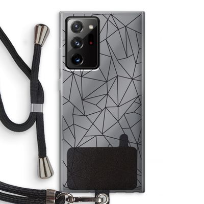 Geometrische lijnen zwart: Samsung Galaxy Note 20 Ultra / Note 20 Ultra 5G Transparant Hoesje met koord