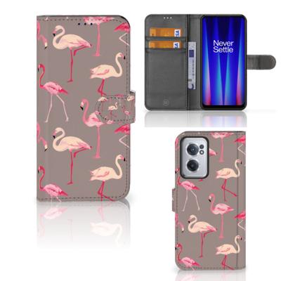 OnePlus Nord CE 2 | Telefoonhoesje | Met pasjeshouder | Flamingo