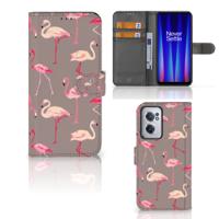 OnePlus Nord CE 2 | Telefoonhoesje | Met pasjeshouder | Flamingo
