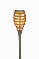 Anna's collection fakkel solar met vlameffect 12led 61x10cm olijf groen