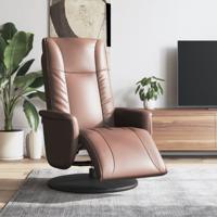 Fauteuil verstelbaar met voetensteun kunstleer bruin