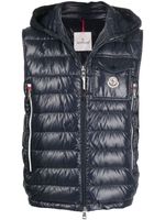 Moncler gilet Ragot matelassé à patch logo - Bleu