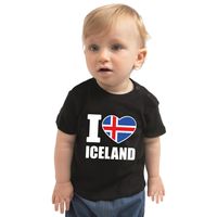 I love Iceland / IJsland landen shirtje zwart voor babys 80 (7-12 maanden)  -
