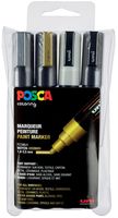Posca paintmarker PC-5M, etui met 4 stuks in geassorteerde metallic kleuren - thumbnail