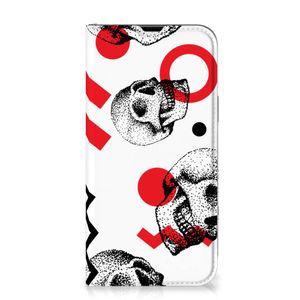 Mobiel BookCase iPhone 13 Pro Max Skull Red