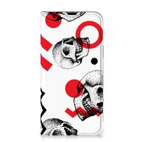 Mobiel BookCase iPhone 13 Pro Max Skull Red - thumbnail