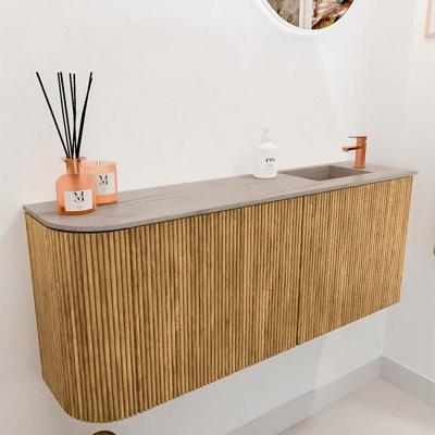 Toiletmeubel Mondiaz Joya Dlux | 101.6 cm | Meubelkleur Oak | Faye wastafel Saba Wasbak Rechts | 1 kraangat