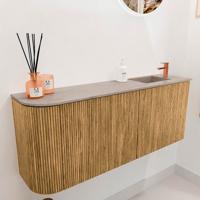 Toiletmeubel Mondiaz Joya Dlux | 101.6 cm | Meubelkleur Oak | Faye wastafel Saba Wasbak Rechts | 1 kraangat