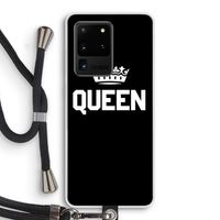 Queen zwart: Samsung Galaxy S20 Ultra Transparant Hoesje met koord Queen zwart: Samsung Galaxy S20 Ultra Transparant Hoesje met koord