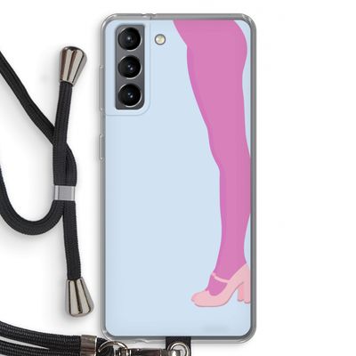 Pink panty: Samsung Galaxy S21 Transparant Hoesje met koord