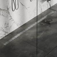 Brauer Douchegoot - 180x7x6.7cm - ondiepe vloerflens - zijuitloop - RVS DR-SRF180NG