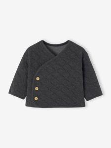 Cardigan met gekruiste opening voor pasgeborenen antraciet