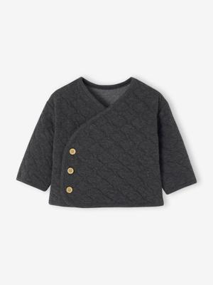 Cardigan met gekruiste opening voor pasgeborenen antraciet