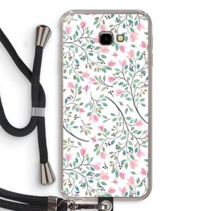 Sierlijke bloemen: Samsung Galaxy J4 Plus Transparant Hoesje met koord