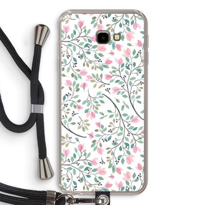 Sierlijke bloemen: Samsung Galaxy J4 Plus Transparant Hoesje met koord