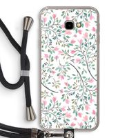 Sierlijke bloemen: Samsung Galaxy J4 Plus Transparant Hoesje met koord