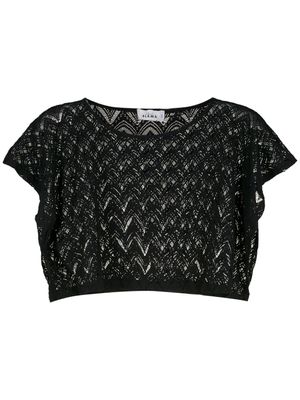 Amir Slama haut crop en maille - Noir