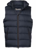 Herno gilet matelassé à capuche - Bleu - thumbnail