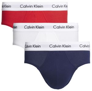 Calvin Klein Slips cotton stretch 3-pack rood-wit-blauw
