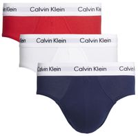 Calvin Klein Slips cotton stretch 3-pack rood-wit-blauw Calvin Klein Slips cotton stretch 3-pack rood-wit-blauw