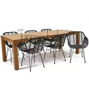 Tuinstoel Moda zwart met Colombo tafel 240