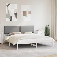 Bedframe met Gevoerd Hoofdgedeelte Lichtgrijs 180 x 200 cm