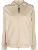 Brunello Cucinelli hoodie zippé à ornements métalliques - Tons neutres