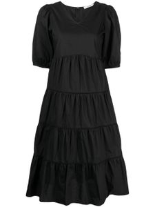 b+ab robe mi-longue à taille empire - Noir