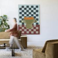 Urban Cotton Wandkleed 'Eclectic Series 2' 110 x 145cm in Frame - black