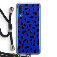 Blue Leopard: Samsung Galaxy A50 Transparant Hoesje met koord