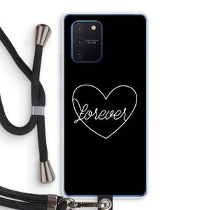 Forever heart black: Samsung Galaxy Note 10 Lite Transparant Hoesje met koord