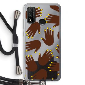 Hands dark: Huawei P Smart (2020) Transparant Hoesje met koord