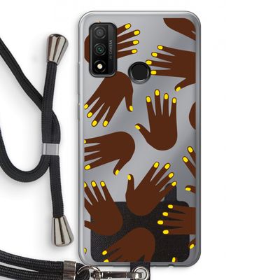 Hands dark: Huawei P Smart (2020) Transparant Hoesje met koord