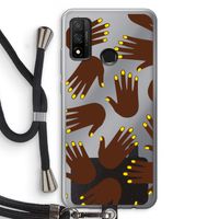 Hands dark: Huawei P Smart (2020) Transparant Hoesje met koord Hands dark: Huawei P Smart (2020) Transparant Hoesje met koord
