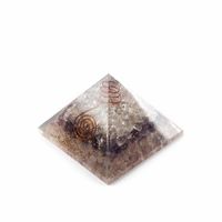 Orgonite Piramide Amethist/ Bergkristal/ Rozenkwarts (70 mm) - thumbnail