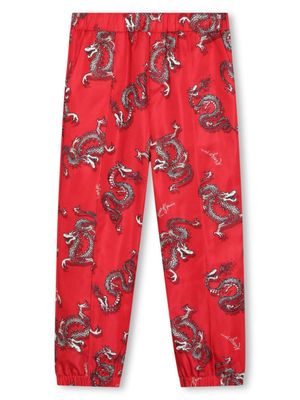 Kenzo Kids pantalon à coupe droite - Rouge