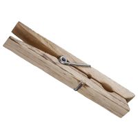 24x Stuks wasknijpers naturel 9 cm van hout