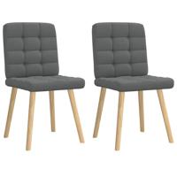 Eetkamerstoelen 2 st stof donkergrijs