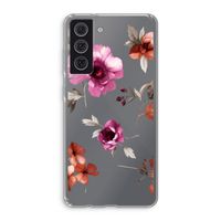 Geschilderde bloemen: Samsung Galaxy S21 FE Transparant Hoesje