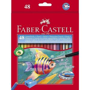 Faber Castell FC-114448 Aquarelpotloden + Slijper en Penseel 48 Stuks