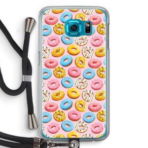 Pink donuts: Samsung Galaxy S6 Transparant Hoesje met koord