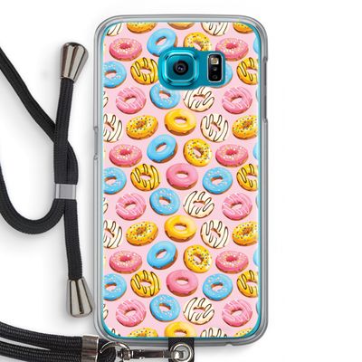 Pink donuts: Samsung Galaxy S6 Transparant Hoesje met koord