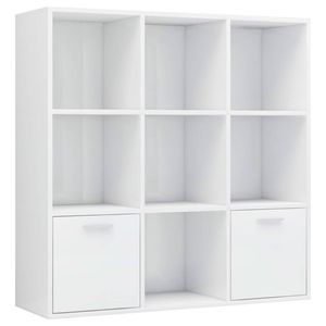 vidaXL Boekenkast 98x30x98 cm bewerkt hout hoogglans wit