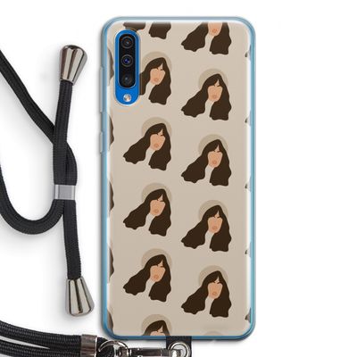 Bonjour mon amour: Samsung Galaxy A50 Transparant Hoesje met koord